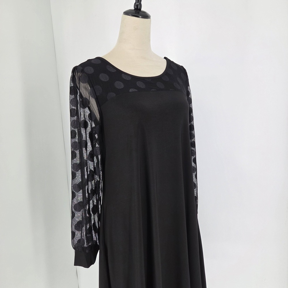 Womens Polka Dot Mesh Sleeve Formal Midi Dress Small Whimsigoth Party Dark Fairy - Picture 8 of 12